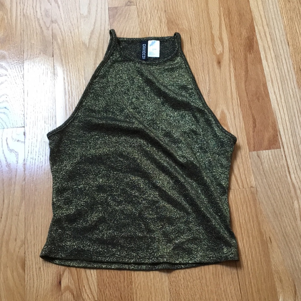 H&M gold and glittery crop top